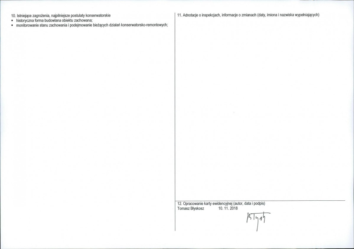 KEZN - Karta obiektu niewpisanego do rejestru, skan nr 2