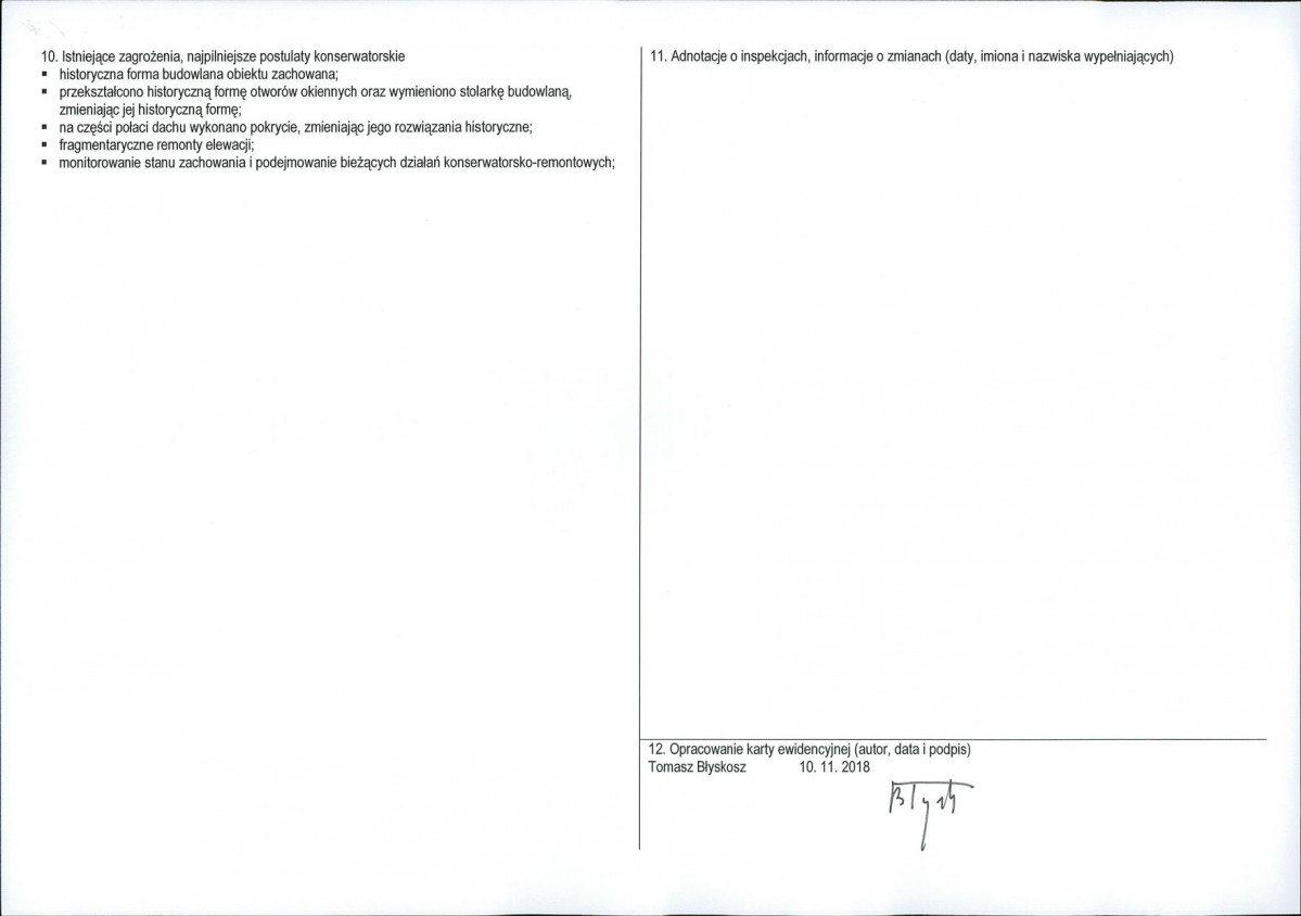 KEZN - Karta obiektu niewpisanego do rejestru, skan nr 2