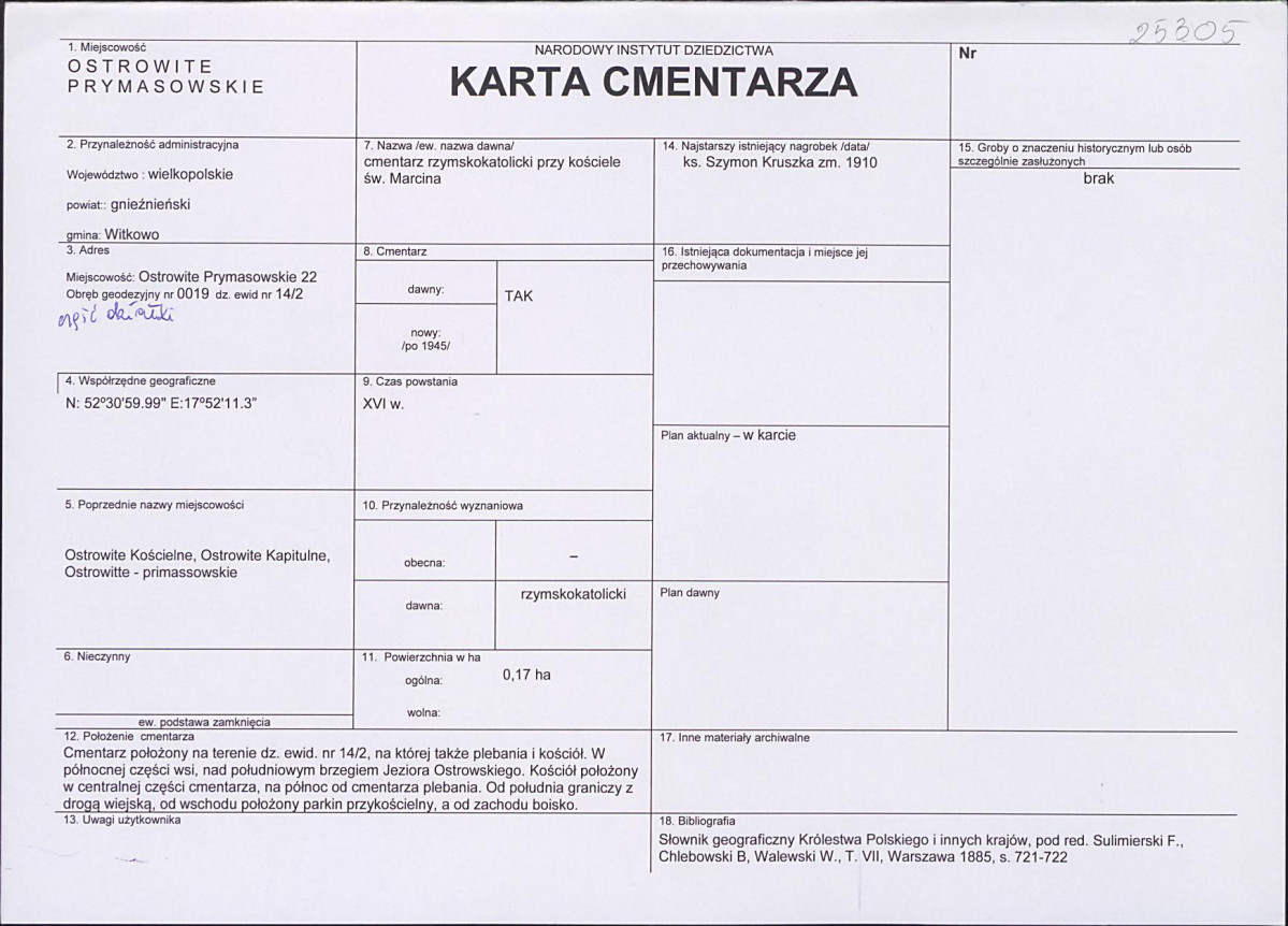 Karta cmentarza, skan nr 1
