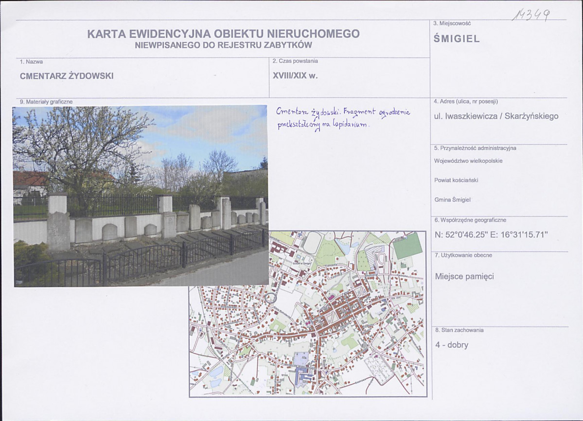 Karta obiektu niewpisanego do rejestru, skan nr 1