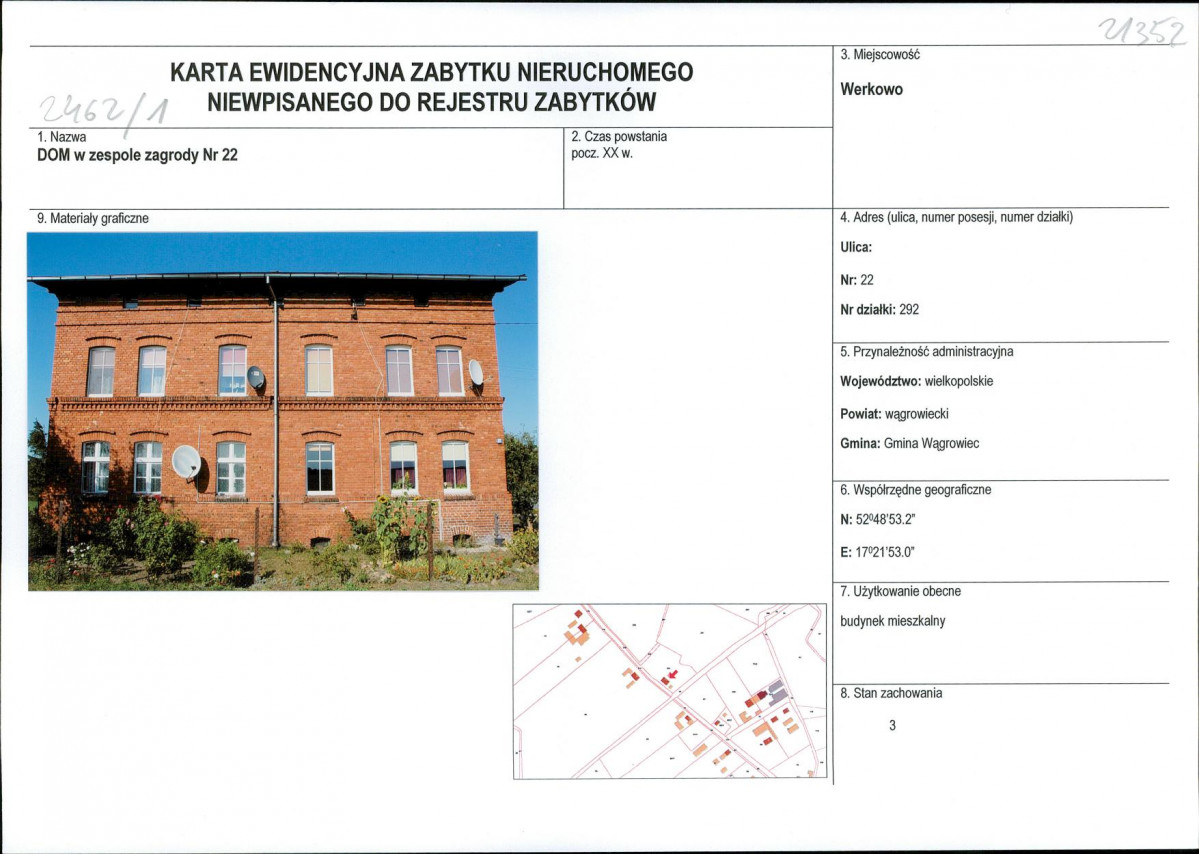 KEZN - Karta obiektu niewpisanego do rejestru, skan nr 1