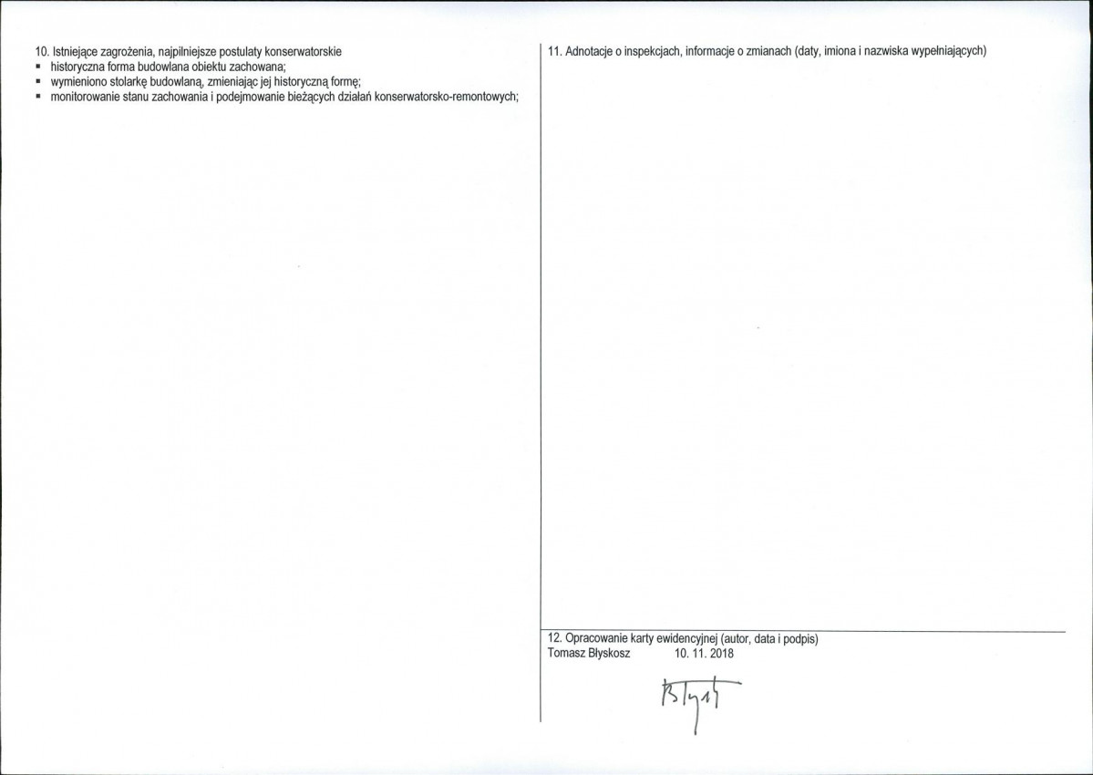 KEZN - Karta obiektu niewpisanego do rejestru, skan nr 2