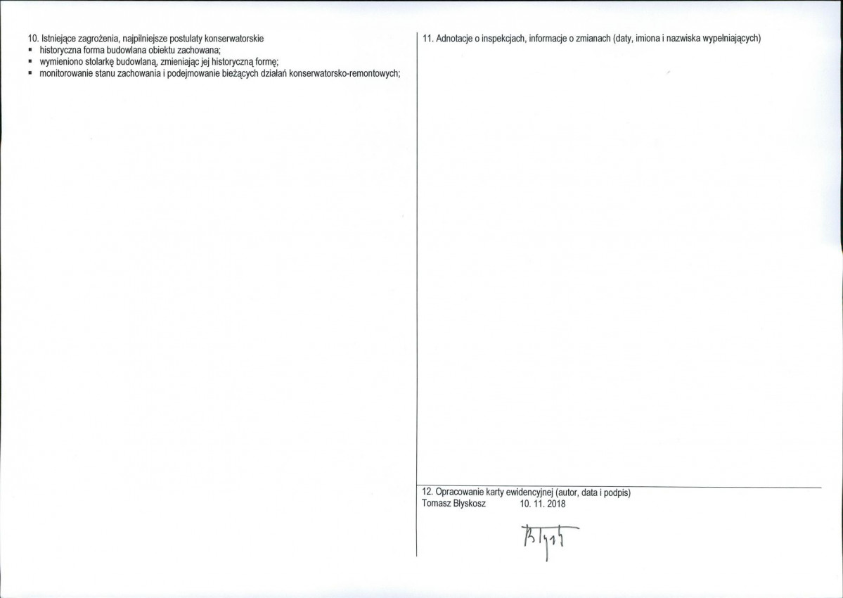 KEZN - Karta obiektu niewpisanego do rejestru, skan nr 2