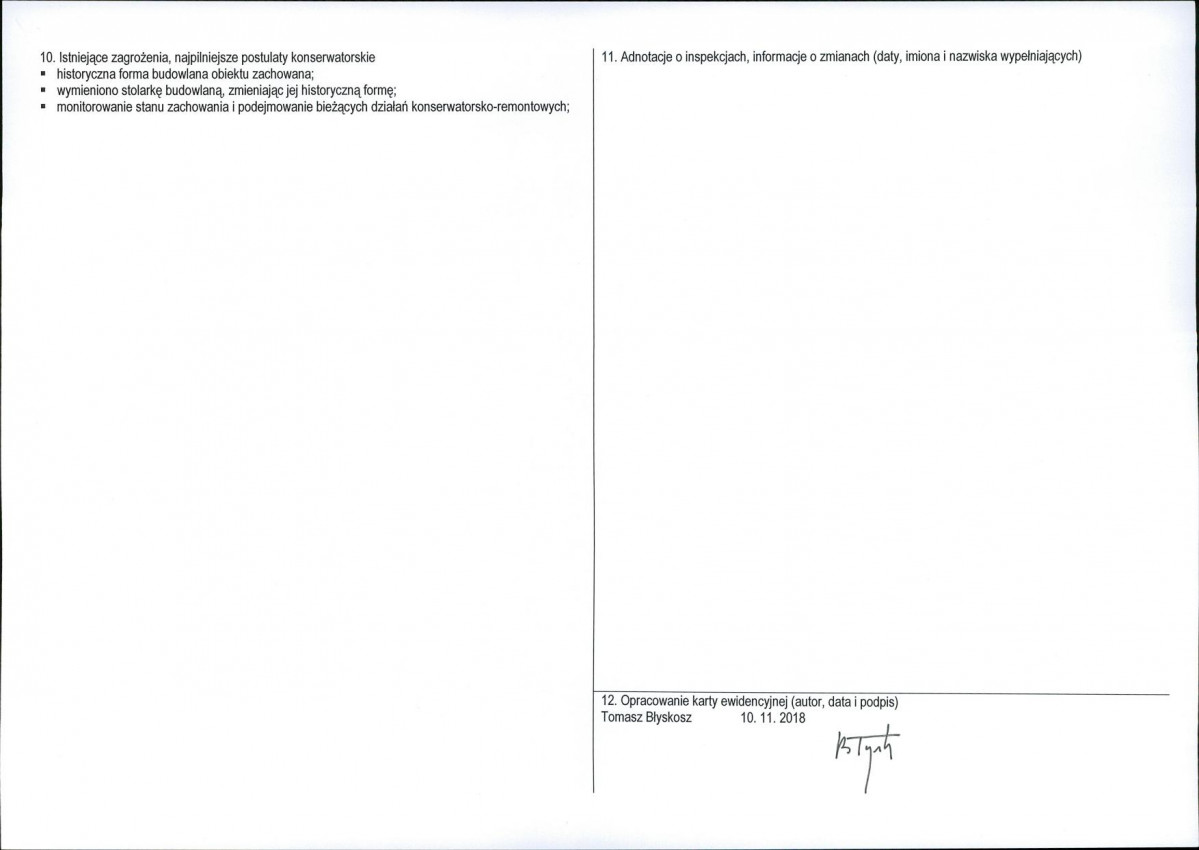 KEZN - Karta obiektu niewpisanego do rejestru, skan nr 2