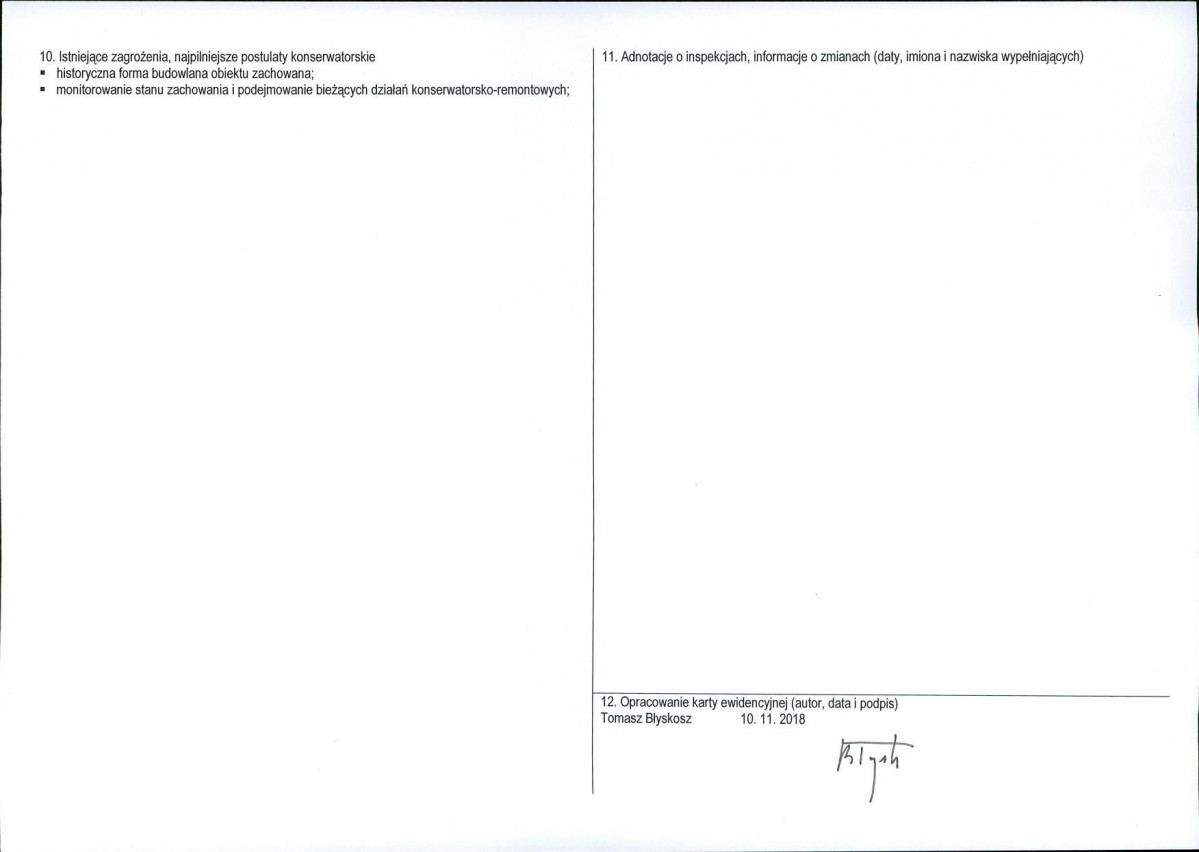 KEZN - Karta obiektu niewpisanego do rejestru, skan nr 2