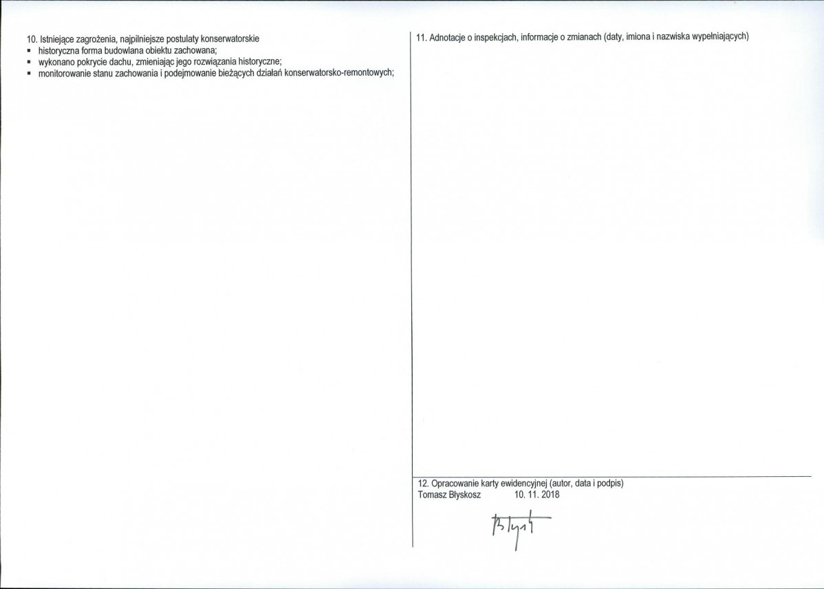 KEZN - Karta obiektu niewpisanego do rejestru, skan nr 2