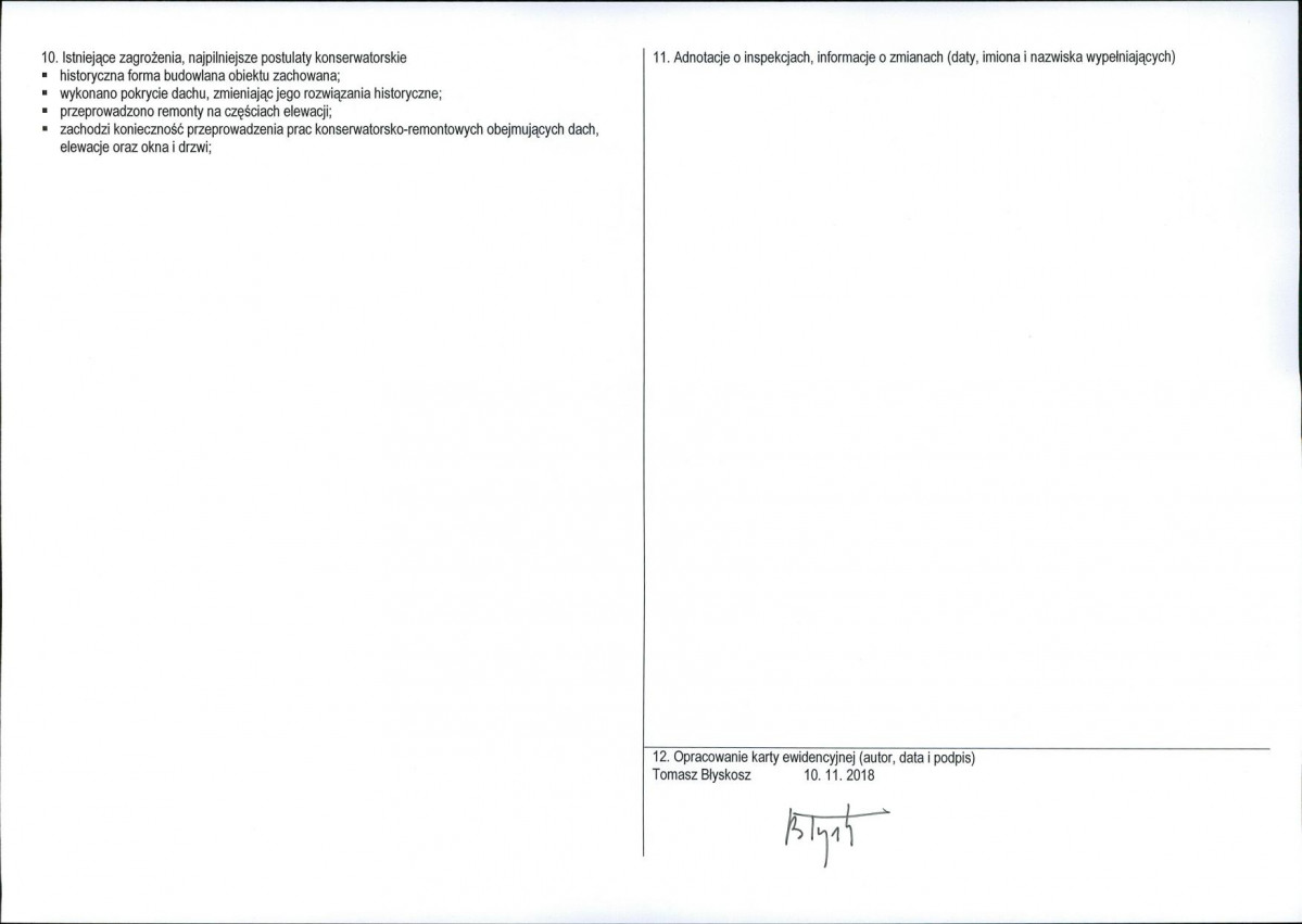 KEZN - Karta obiektu niewpisanego do rejestru, skan nr 2