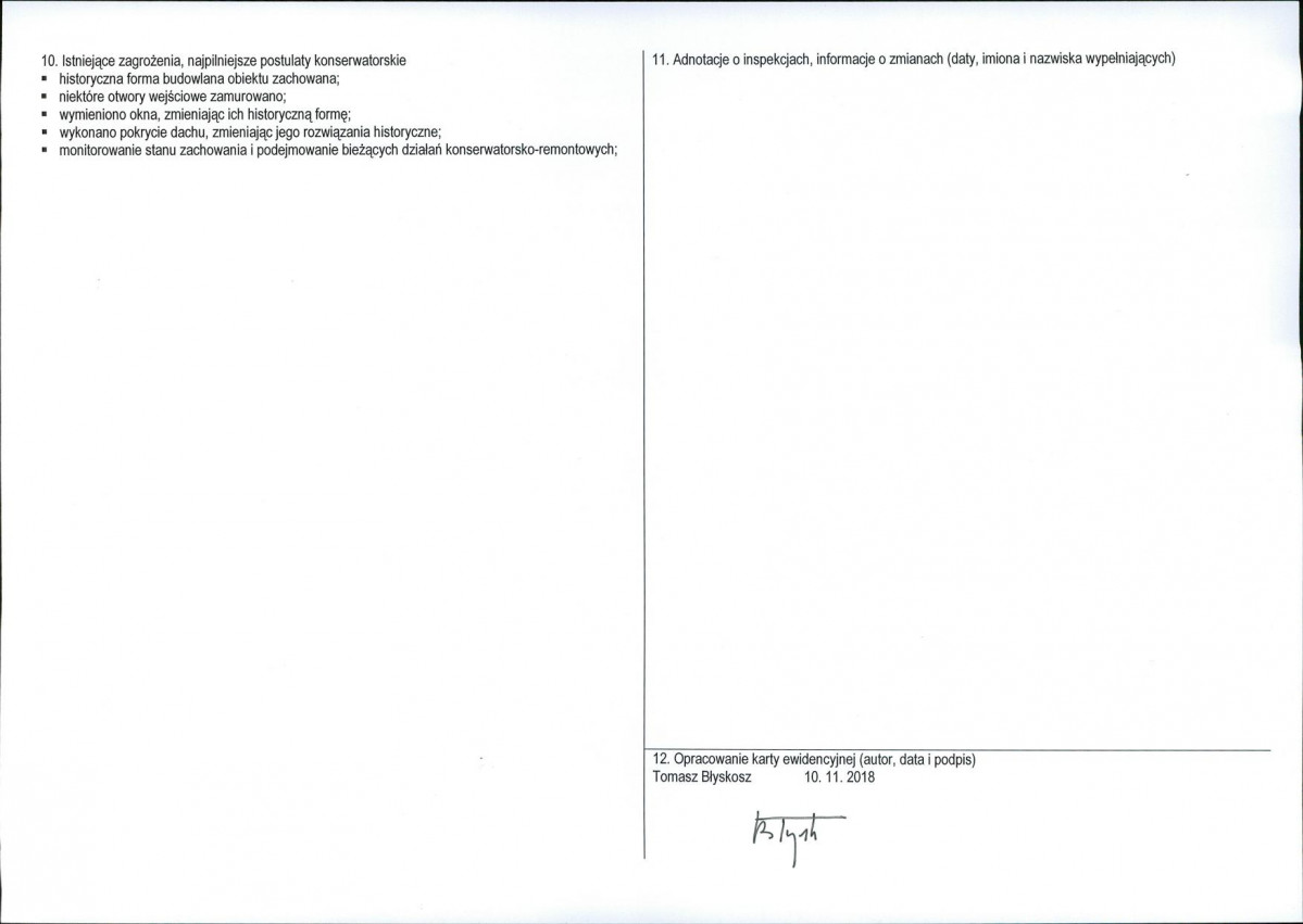 KEZN - Karta obiektu niewpisanego do rejestru, skan nr 2