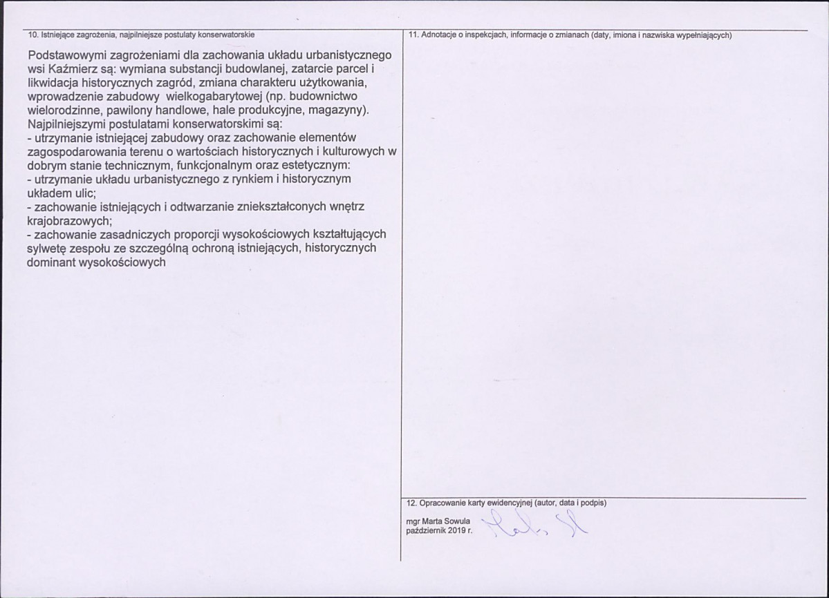Karta obiektu niewpisanego do rejestru, skan nr 2