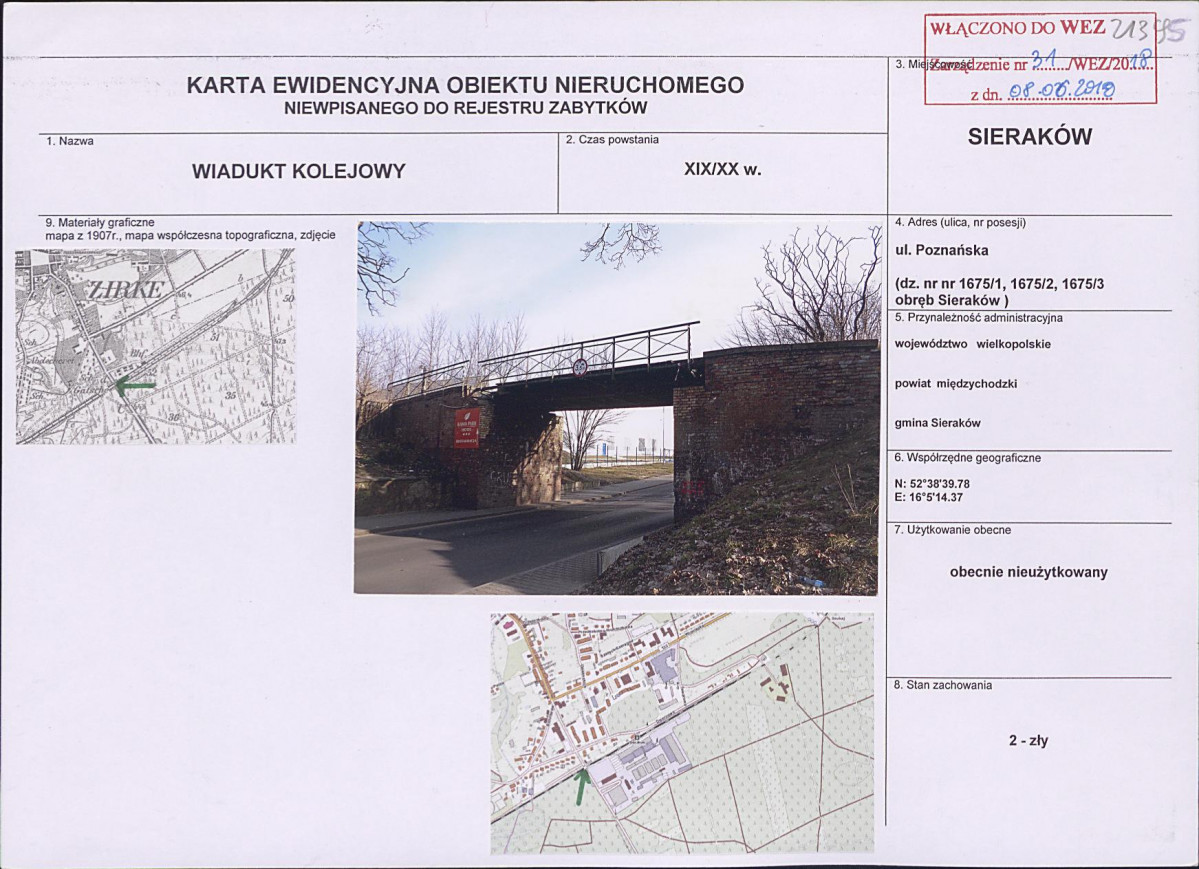 Karta obiektu niewpisanego do rejestru, skan nr 1