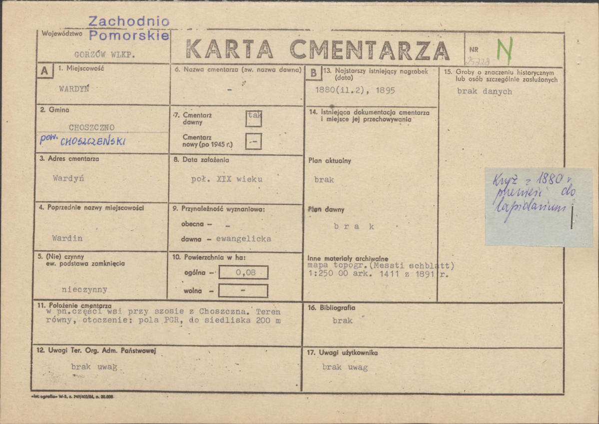 Karta cmentarza, skan nr 1