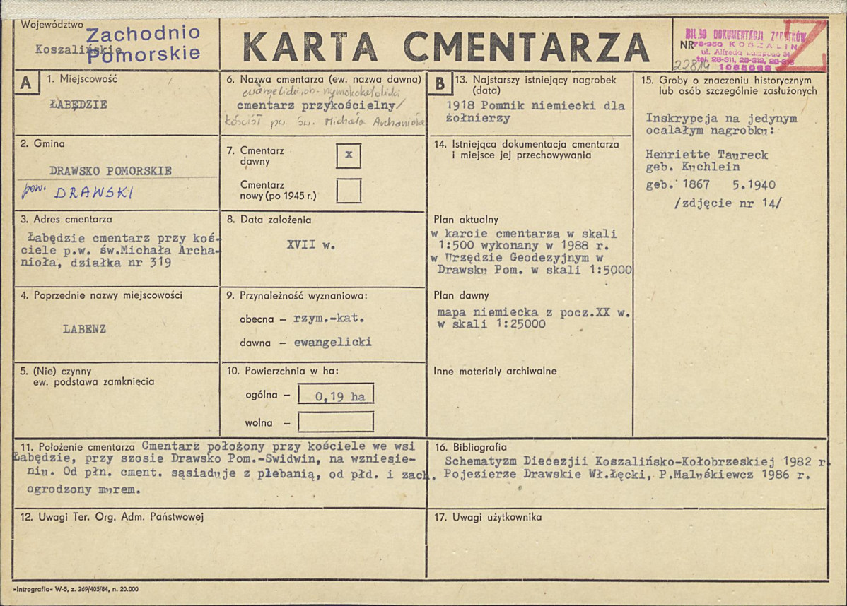 Karta cmentarza, skan nr 1