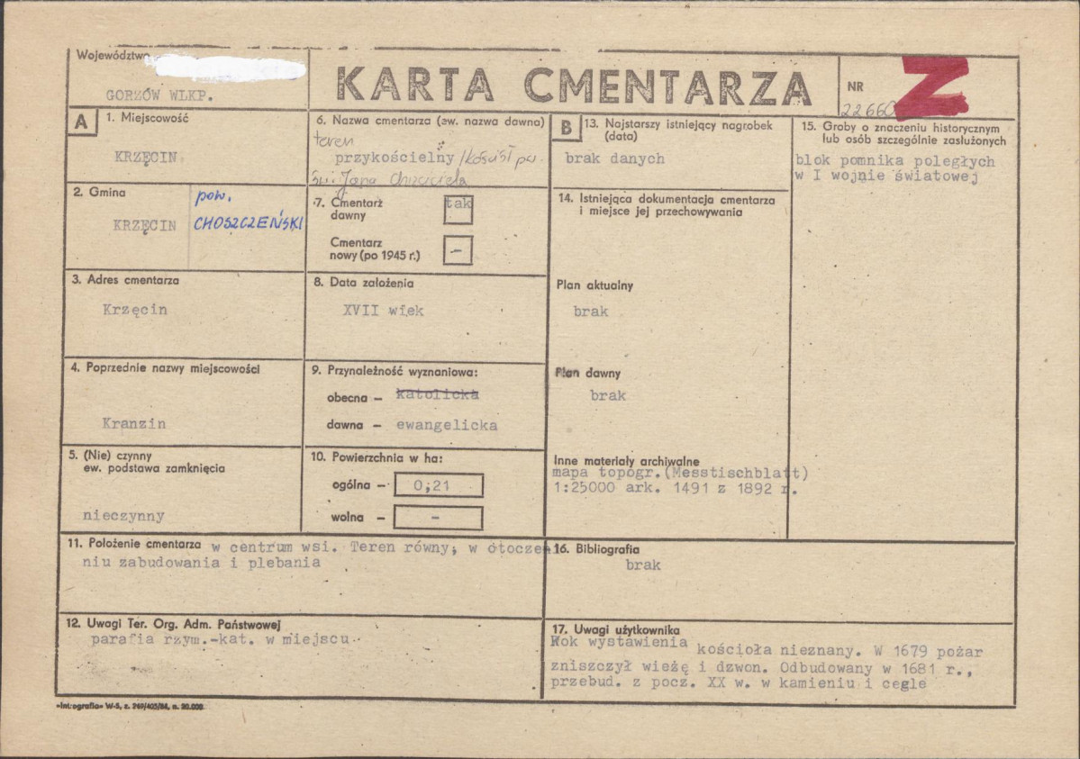 Karta cmentarza, skan nr 1