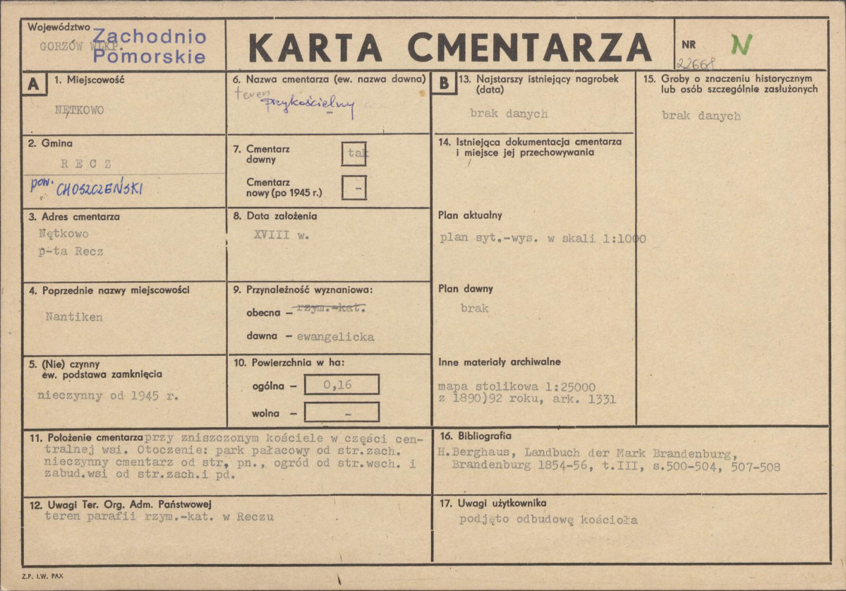 Karta cmentarza, skan nr 1