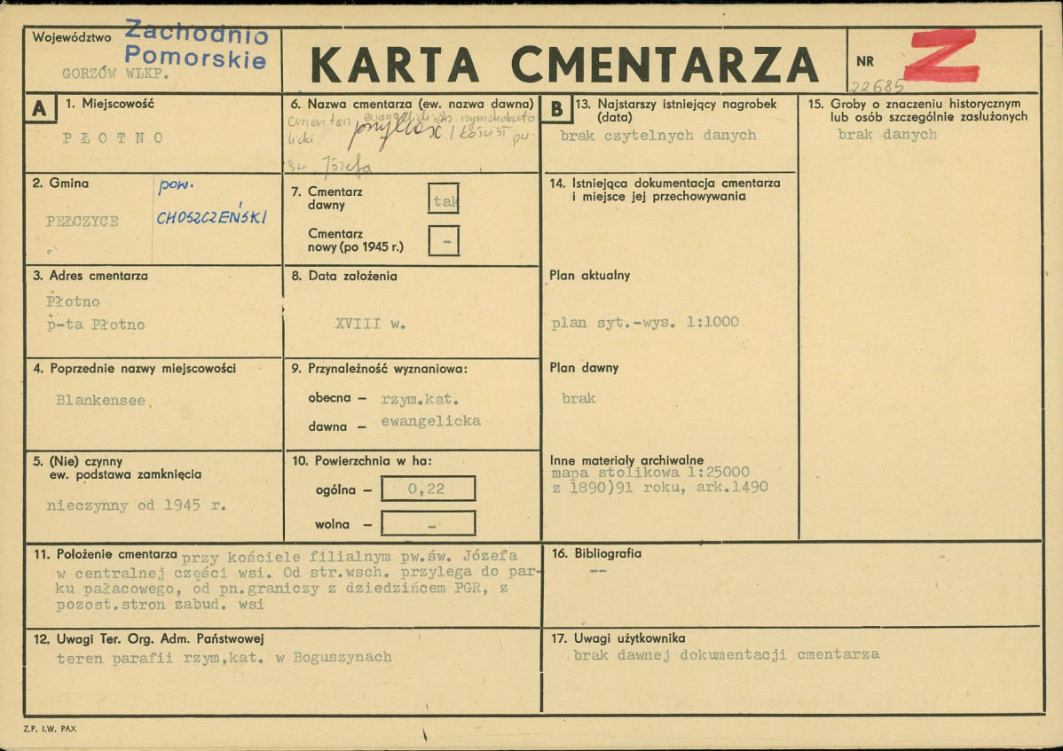 Karta cmentarza, skan nr 1