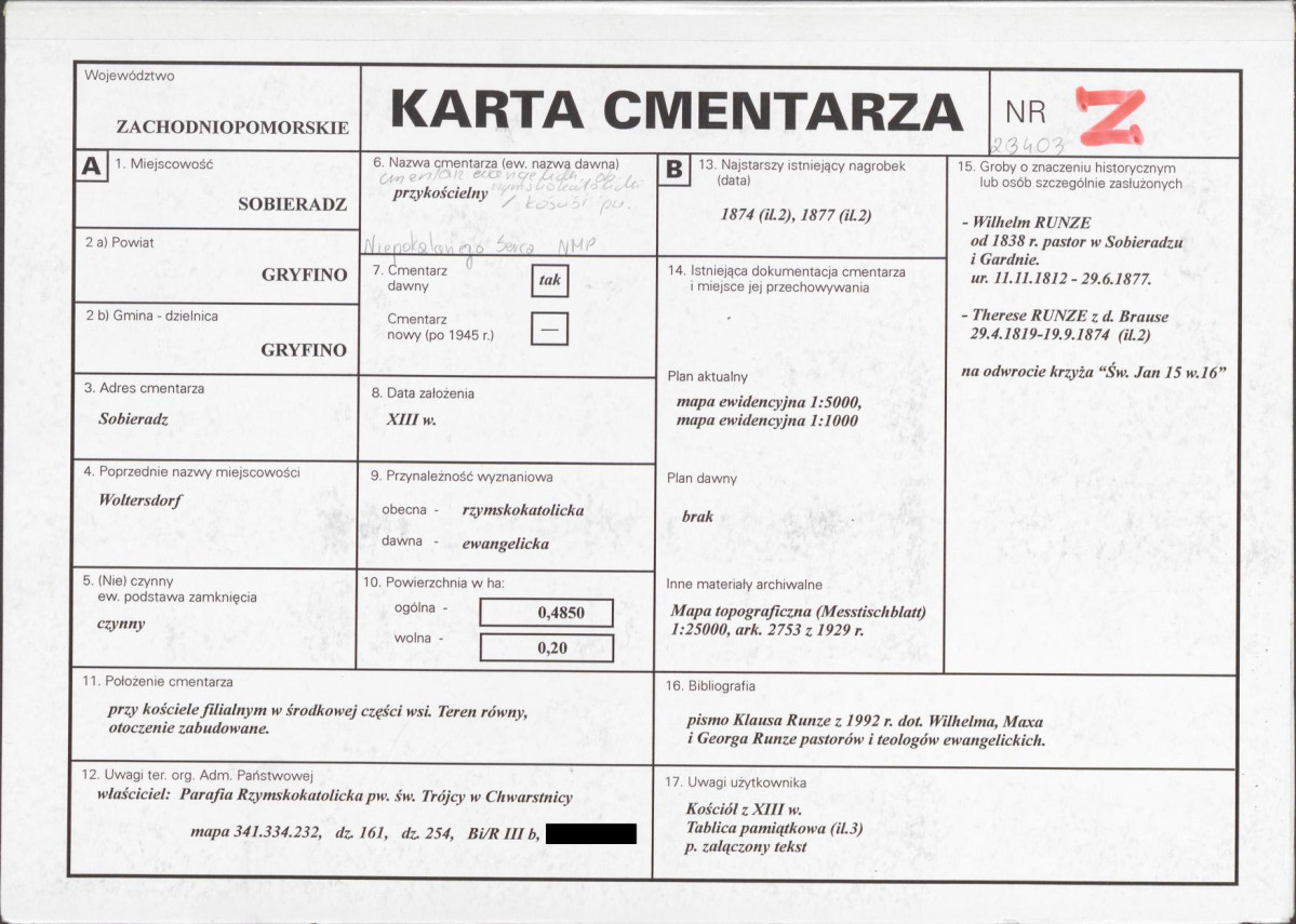 KC - Karta cmentarza, skan nr 1