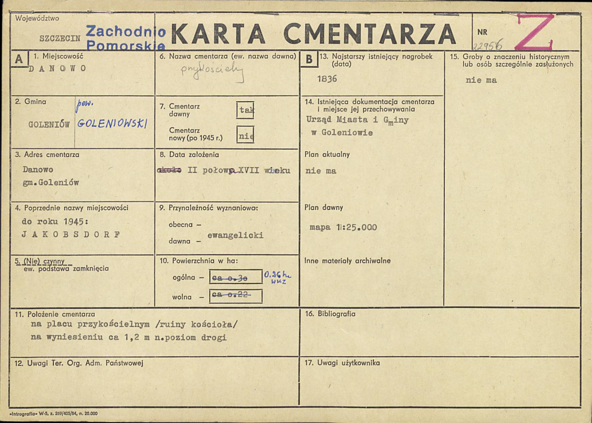 Karta cmentarza, skan nr 1