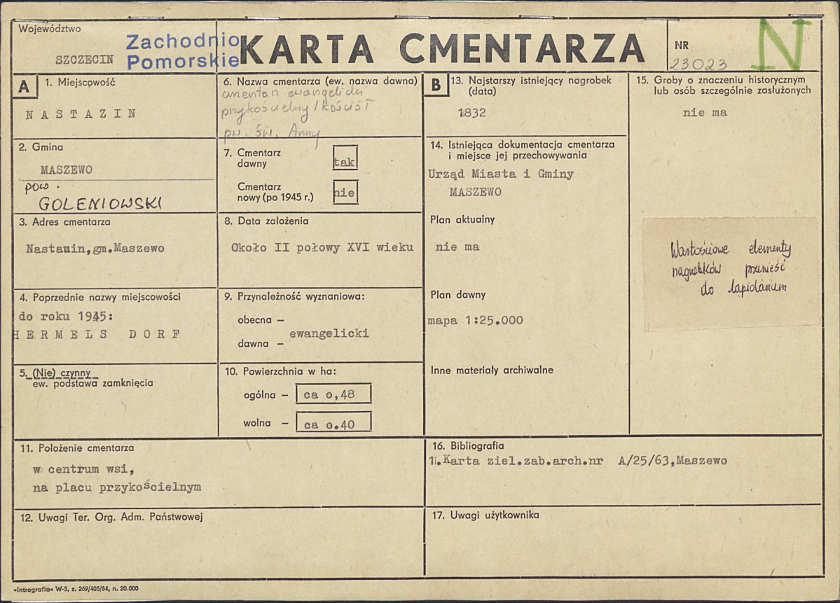 Karta cmentarza, skan nr 1
