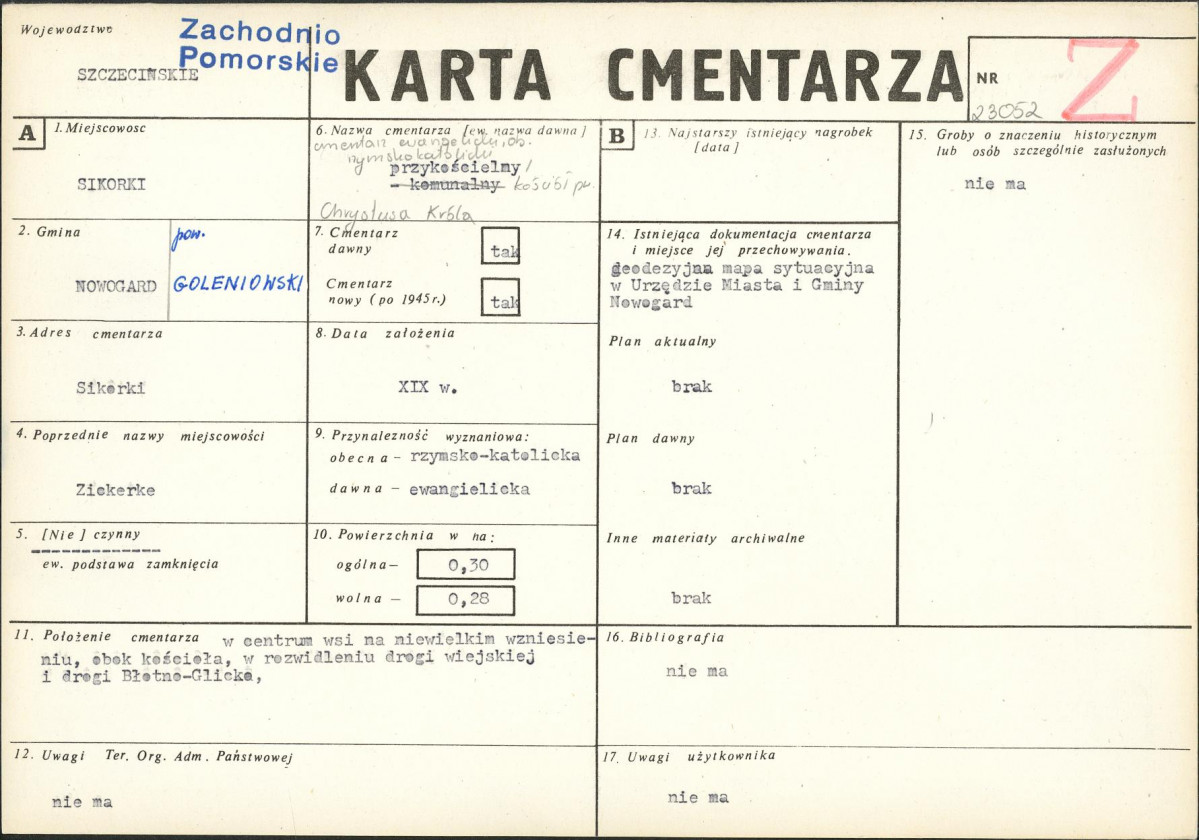 Karta cmentarza, skan nr 1