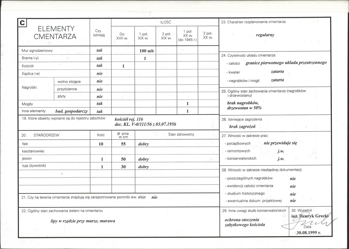 KC - Karta cmentarza, skan nr 2