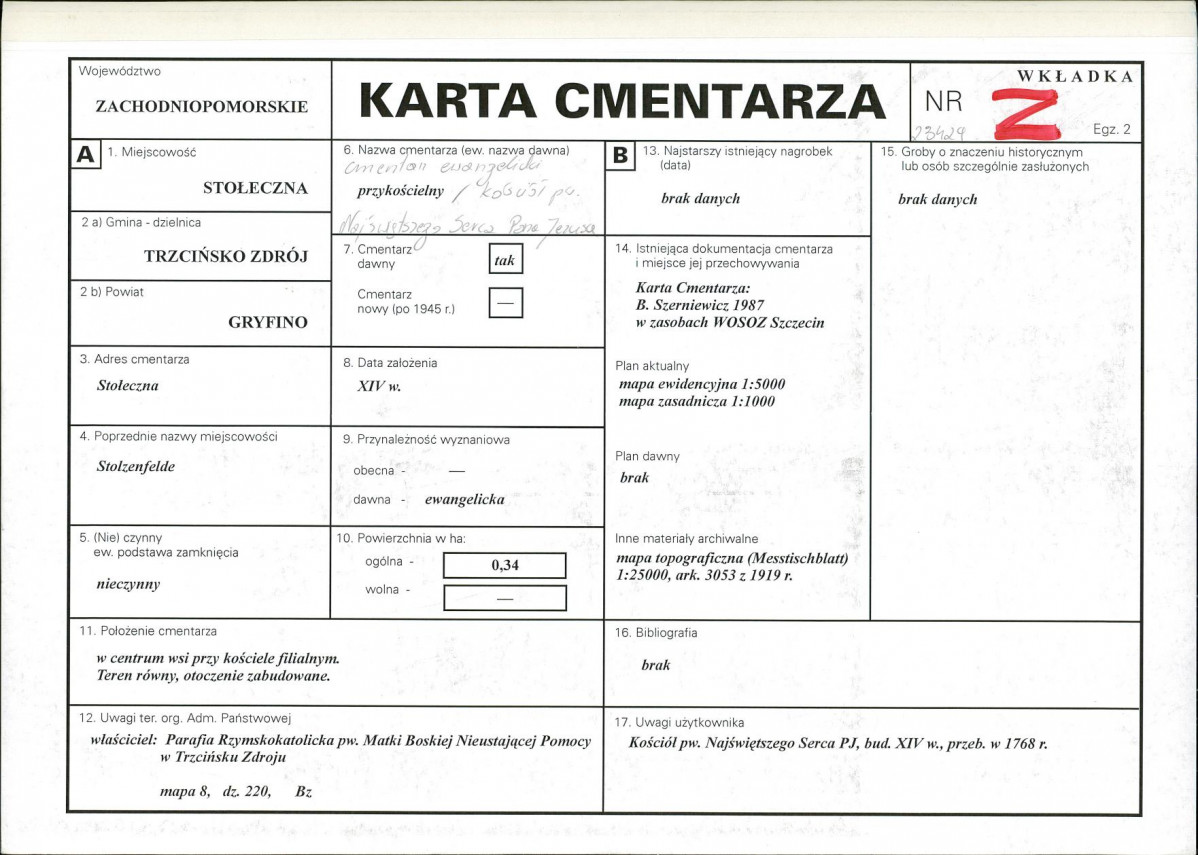 Karta cmentarza, skan nr 1