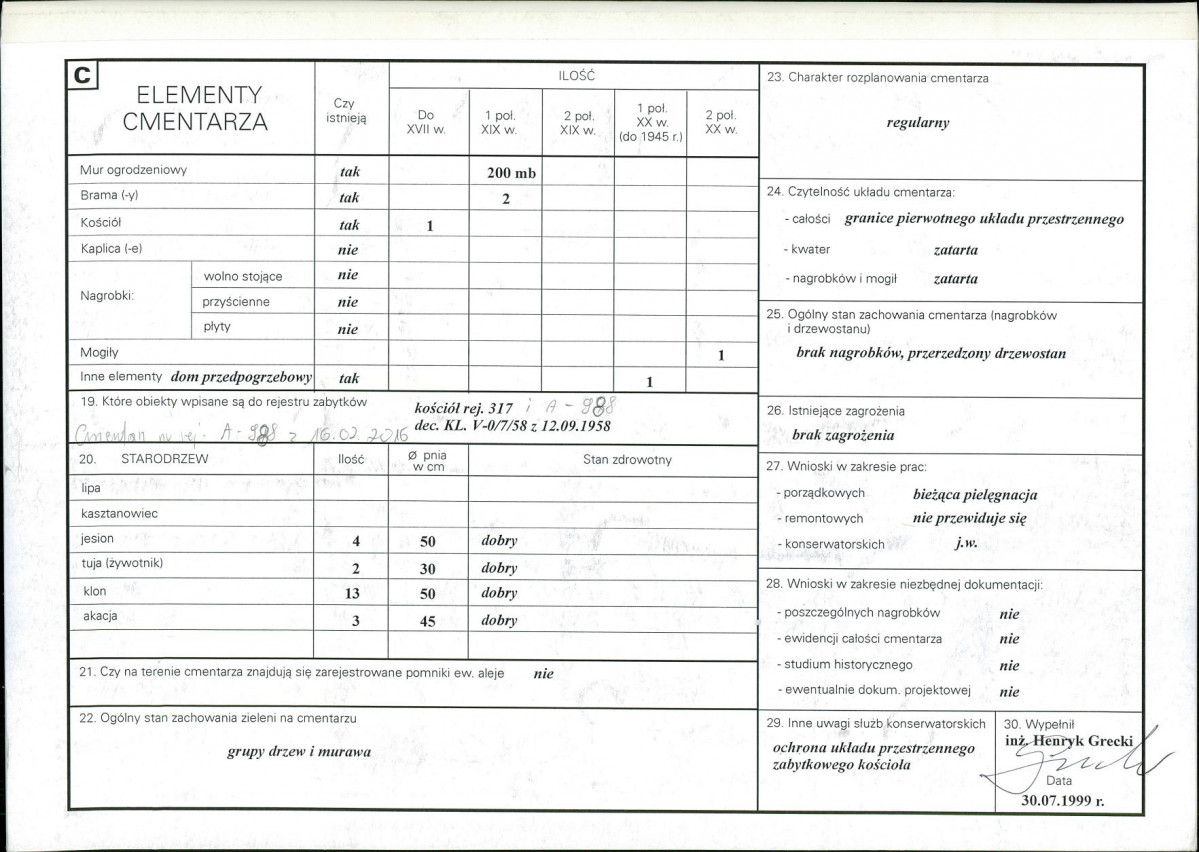 Karta cmentarza, skan nr 2