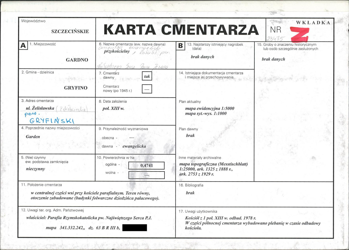 KC - Karta cmentarza, skan nr 1