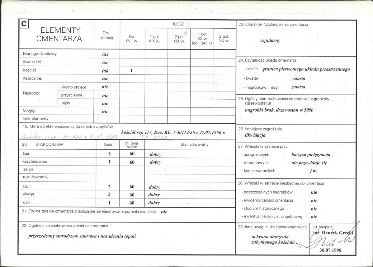 KC - Karta cmentarza, skan nr 2