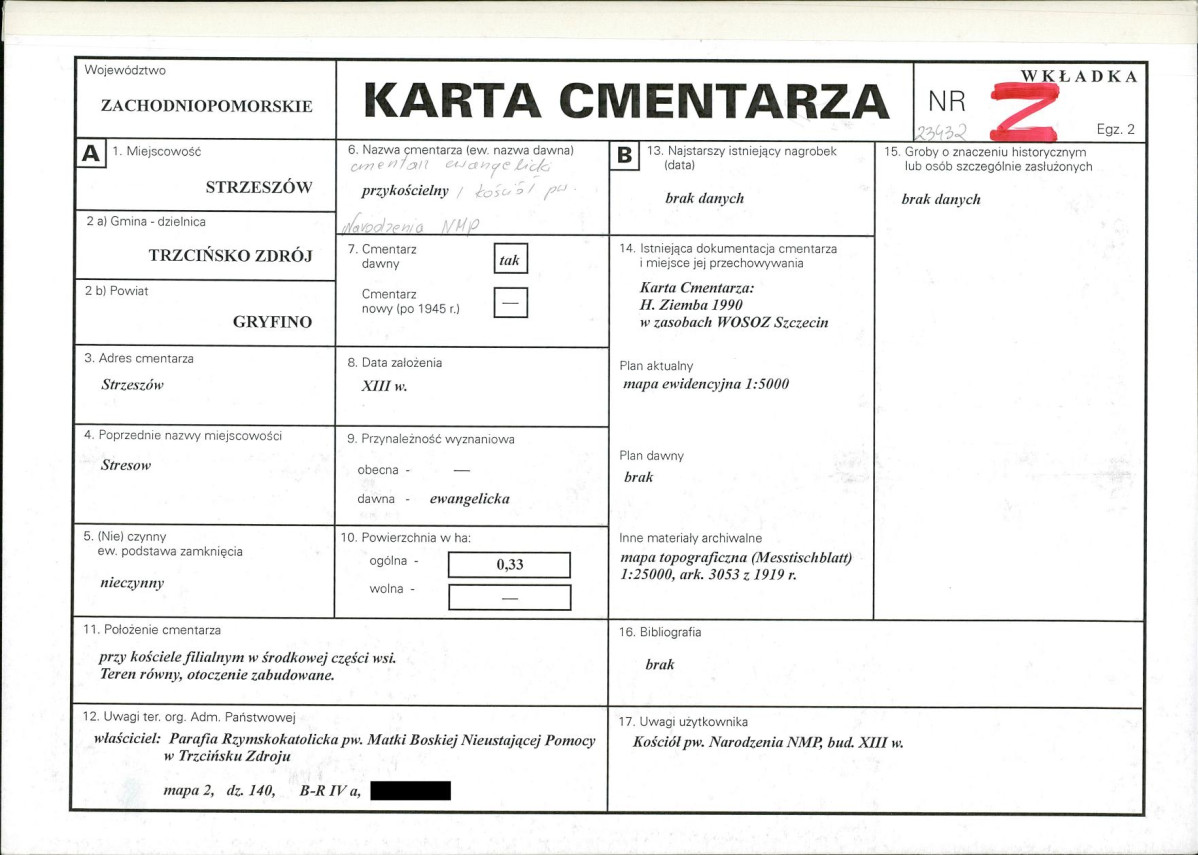 KC - Karta cmentarza, skan nr 1