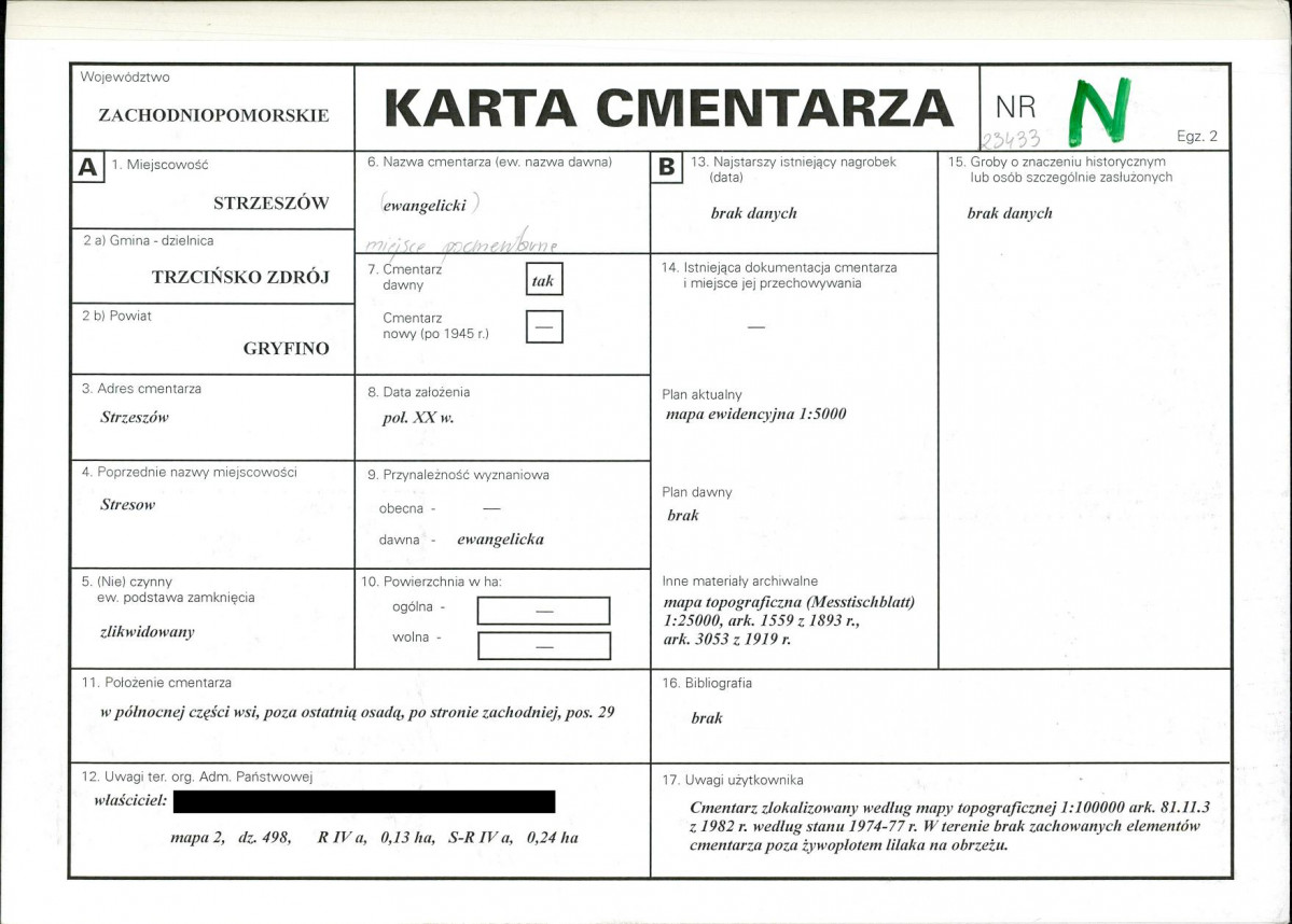 KC - Karta cmentarza, skan nr 1