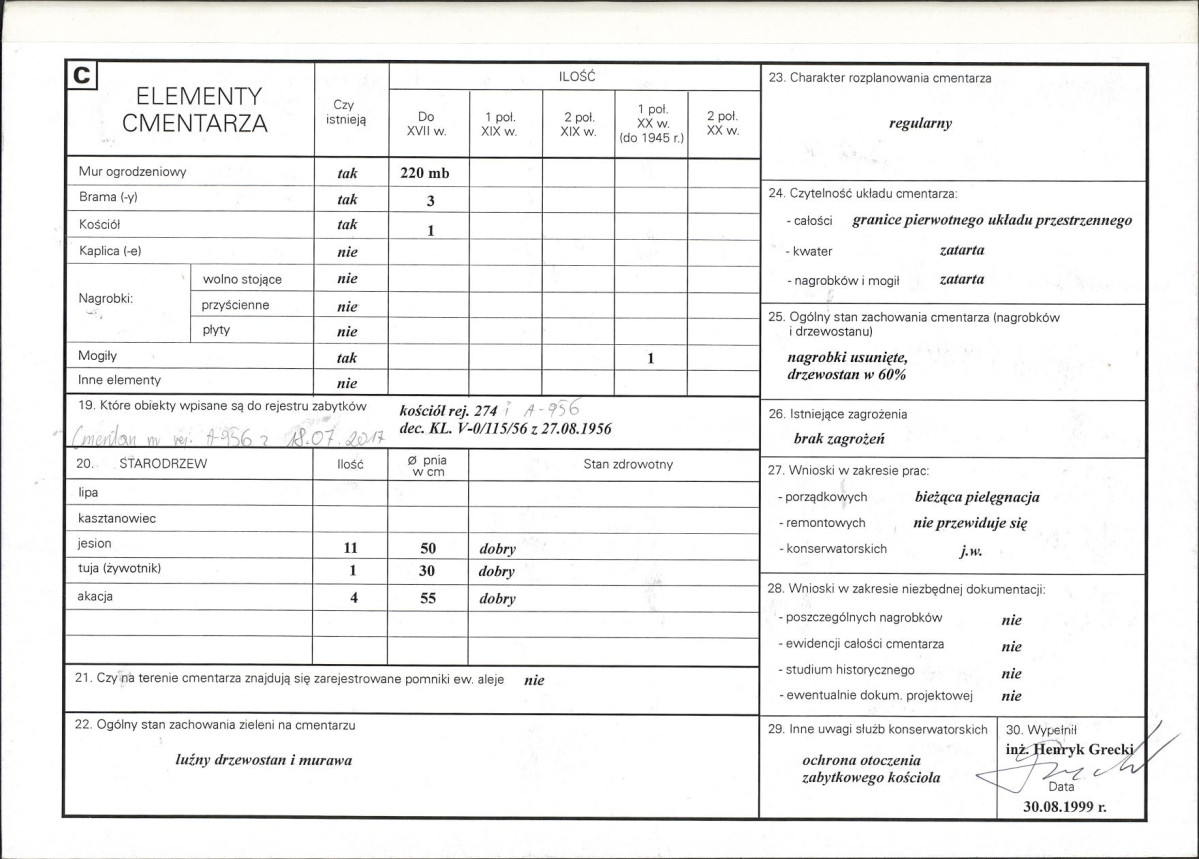 KC - Karta cmentarza, skan nr 2