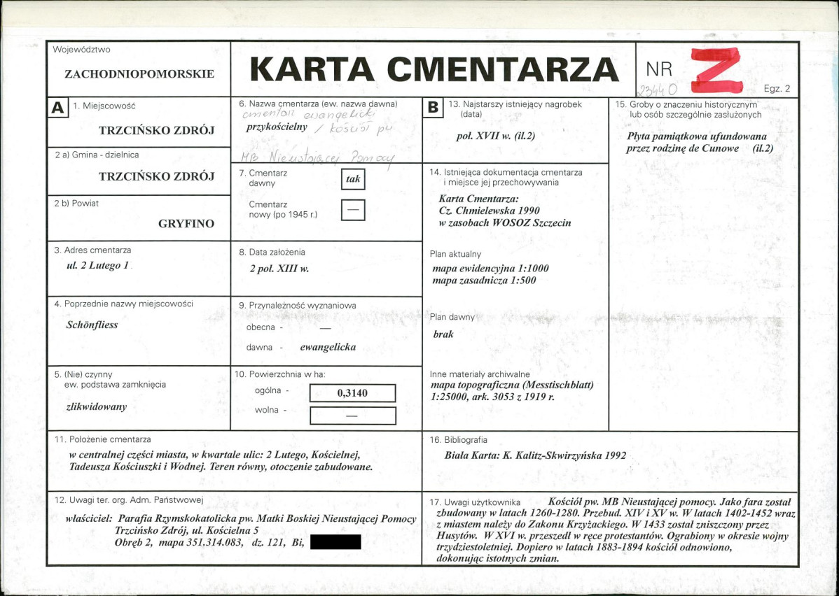 KC - Karta cmentarza, skan nr 1