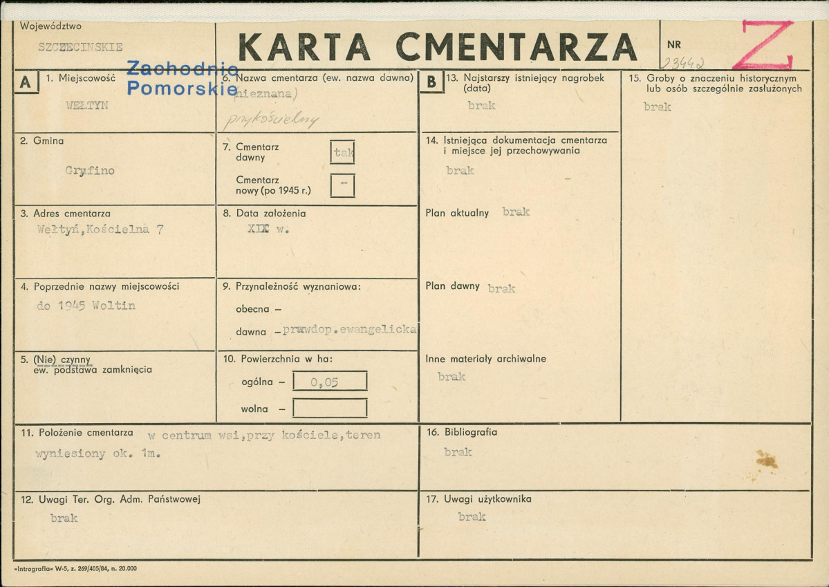 Karta cmentarza, skan nr 1