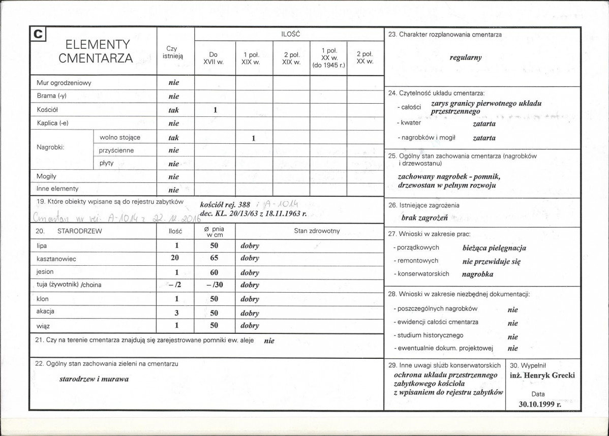 Karta cmentarza, skan nr 2