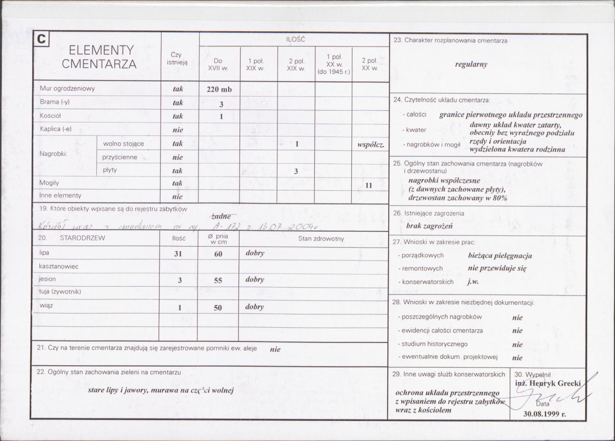 KC - Karta cmentarza, skan nr 2