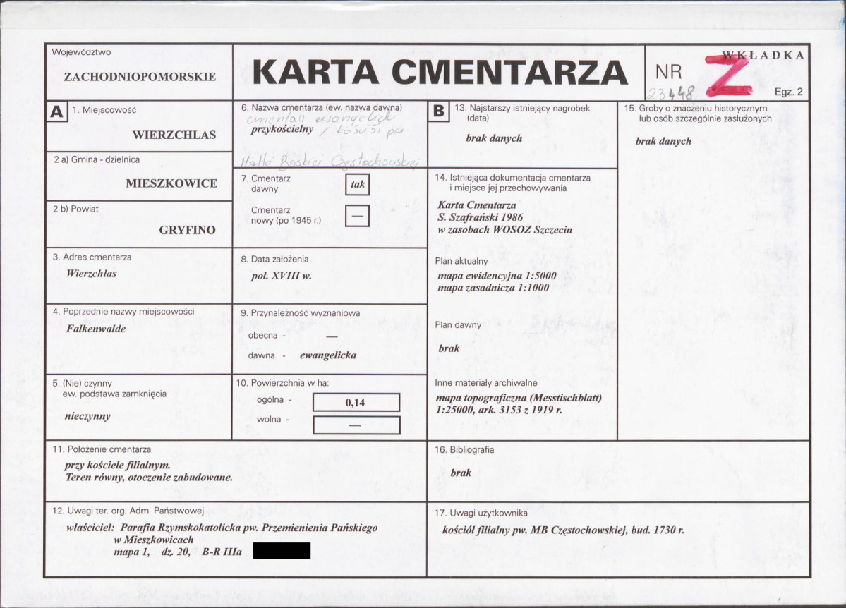 KC - Karta cmentarza, skan nr 1