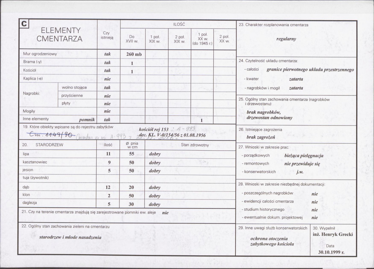Karta cmentarza, skan nr 2