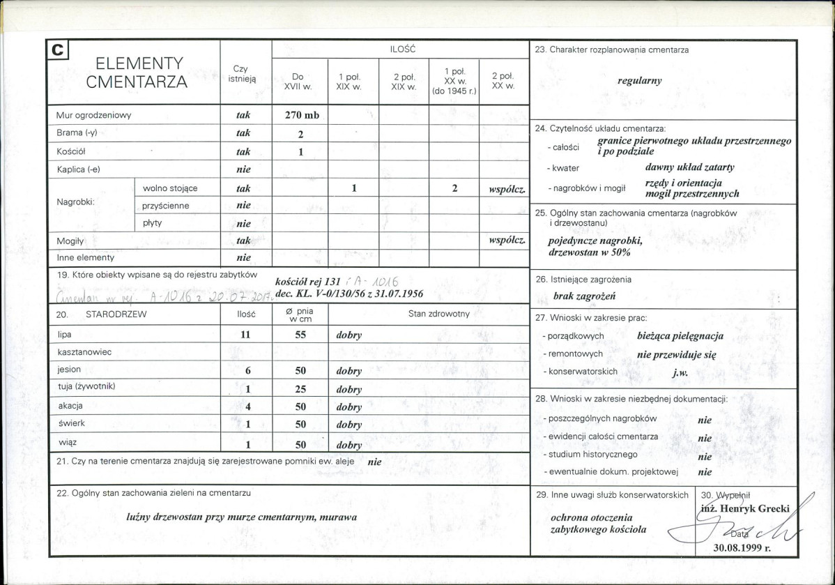 KC - Karta cmentarza, skan nr 2