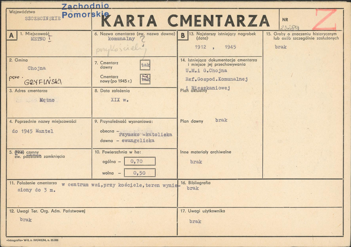Karta cmentarza, skan nr 1