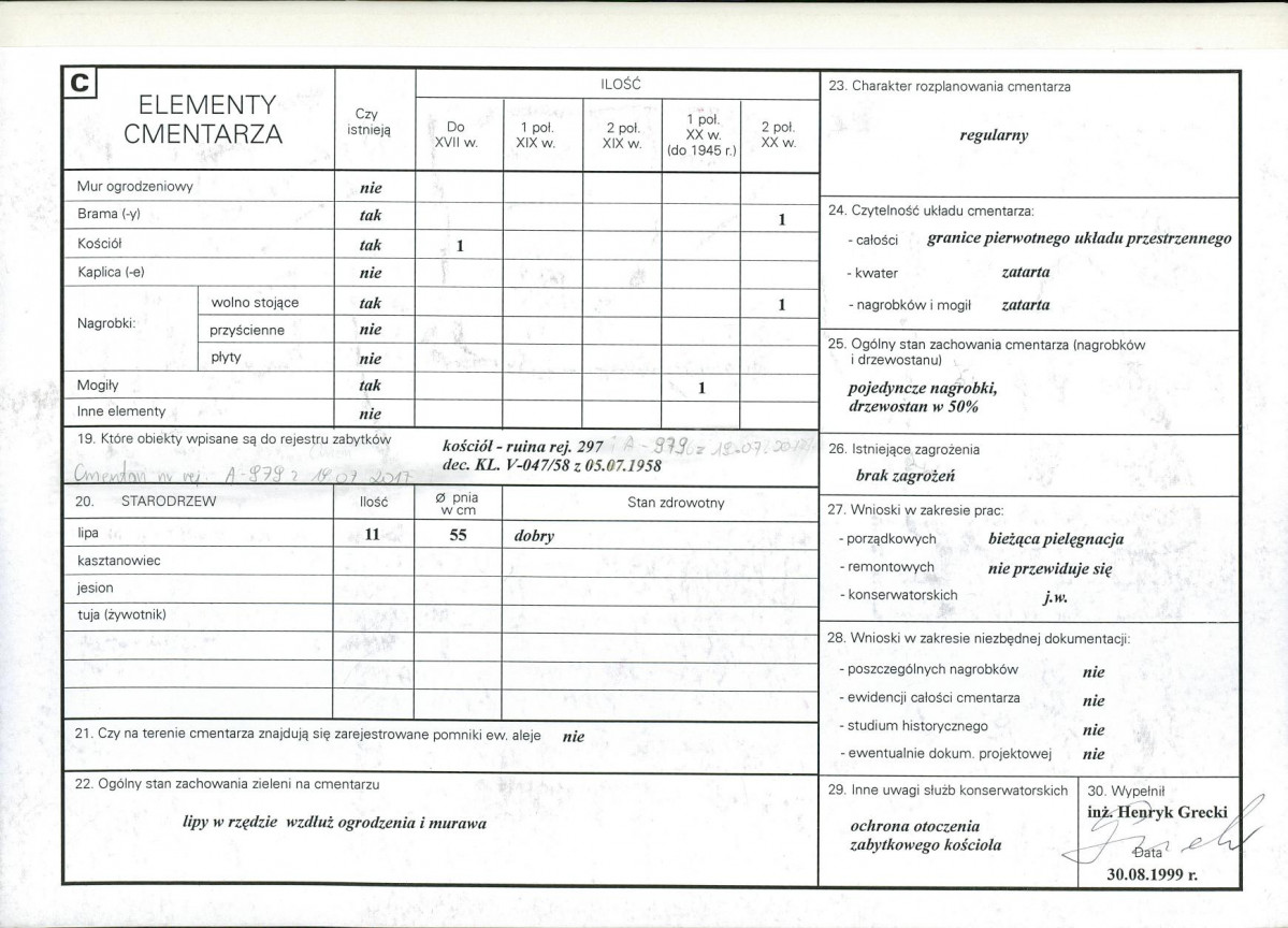 KC - Karta cmentarza, skan nr 2