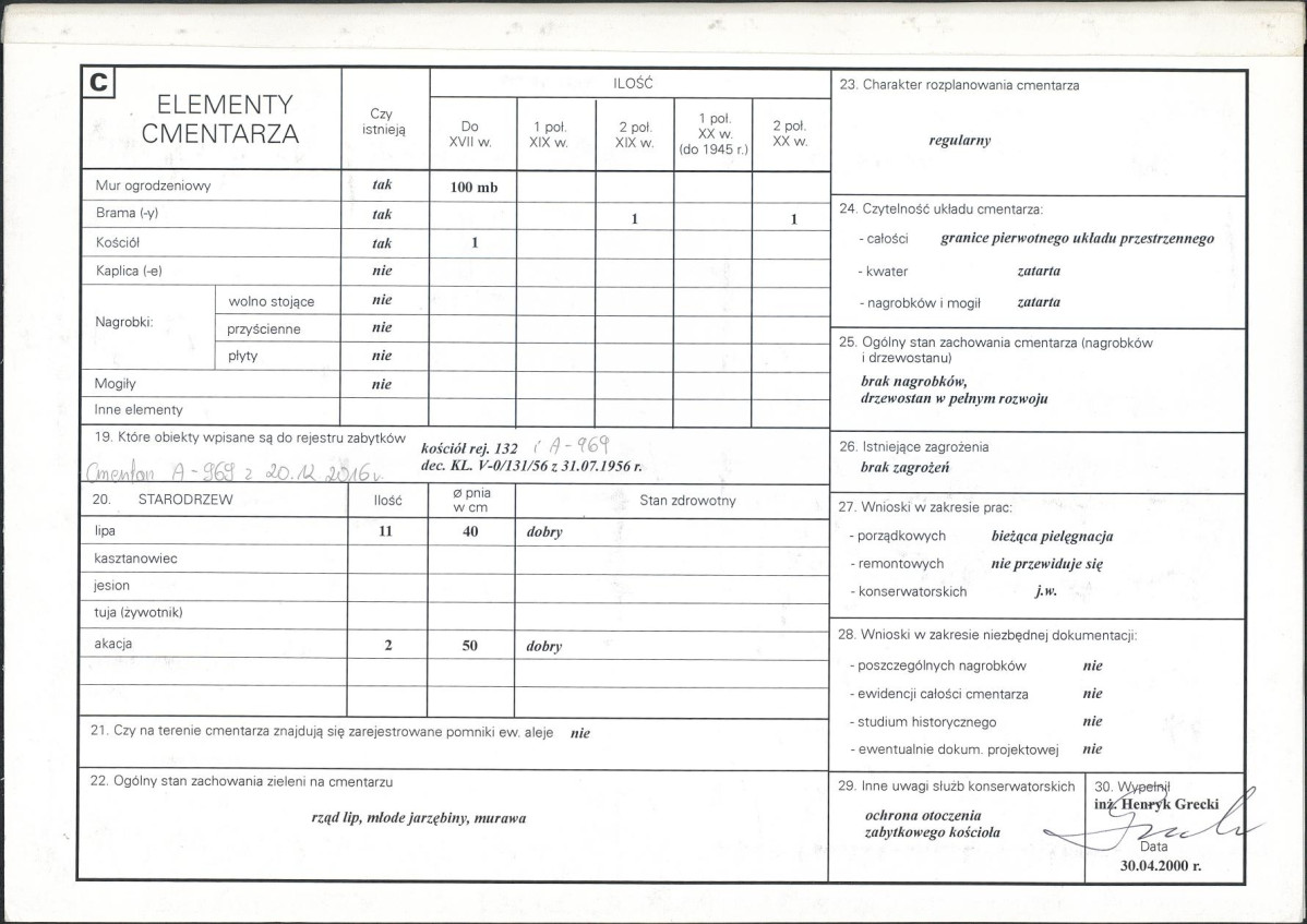 KC - Karta cmentarza, skan nr 2