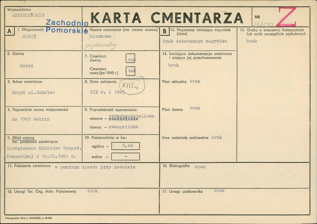 Karta cmentarza, skan nr 1