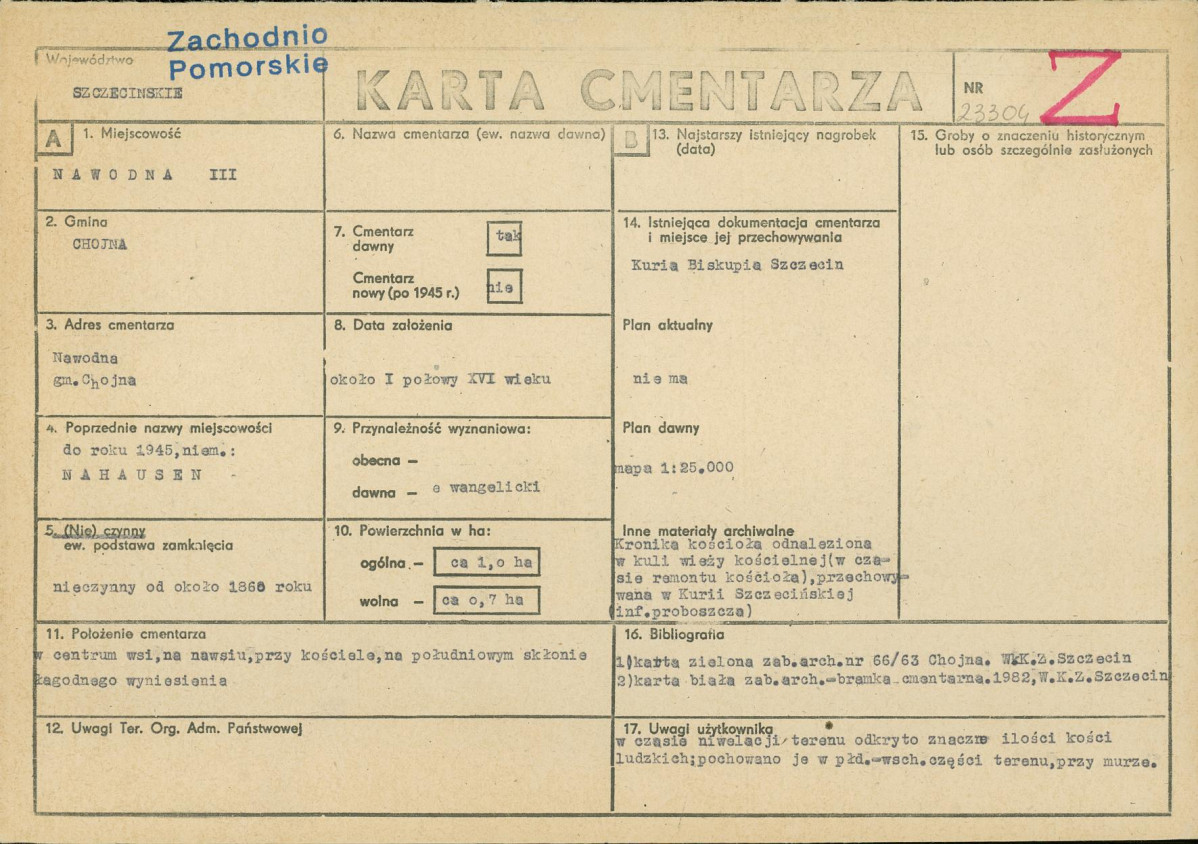 Karta cmentarza, skan nr 1