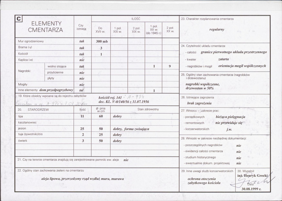 KC - Karta cmentarza, skan nr 2