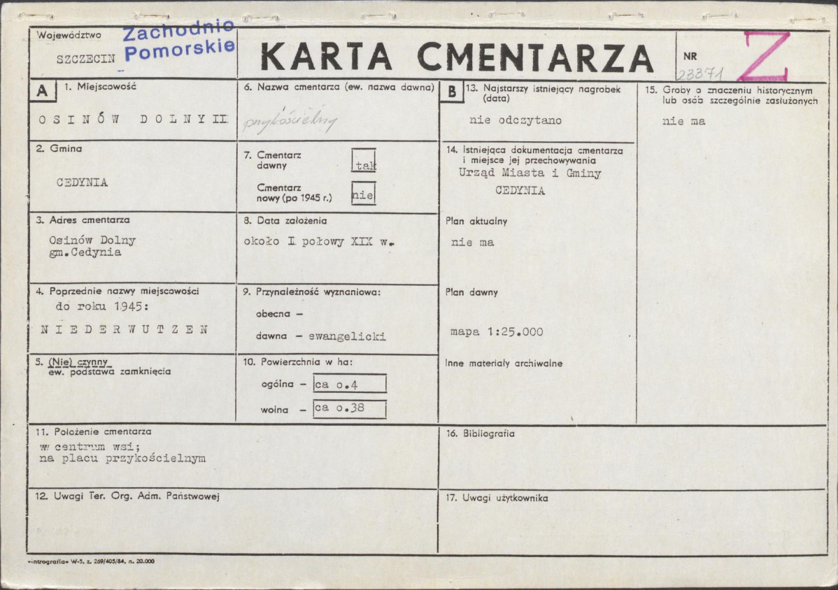Karta cmentarza, skan nr 1