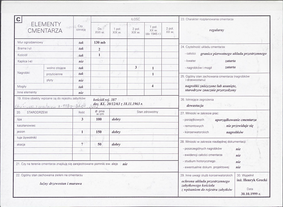 Karta cmentarza, skan nr 2