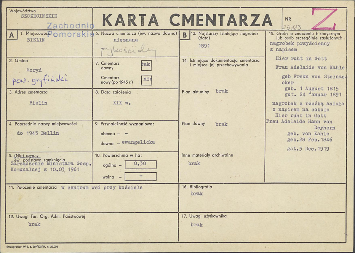 Karta cmentarza, skan nr 1