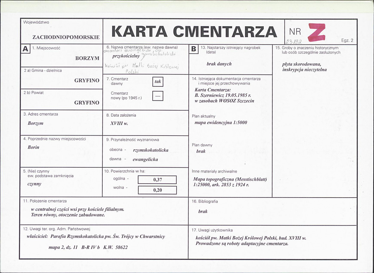 Karta cmentarza, skan nr 1