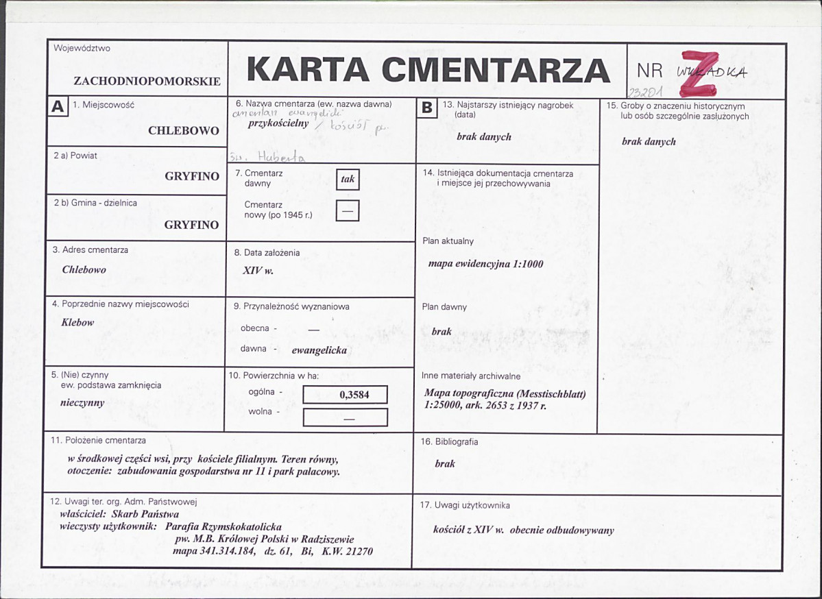 Karta cmentarza, skan nr 1
