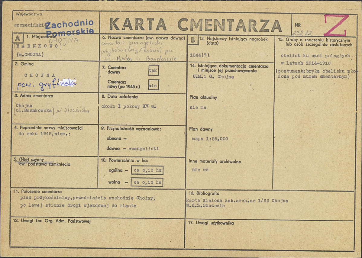 Karta cmentarza, skan nr 1